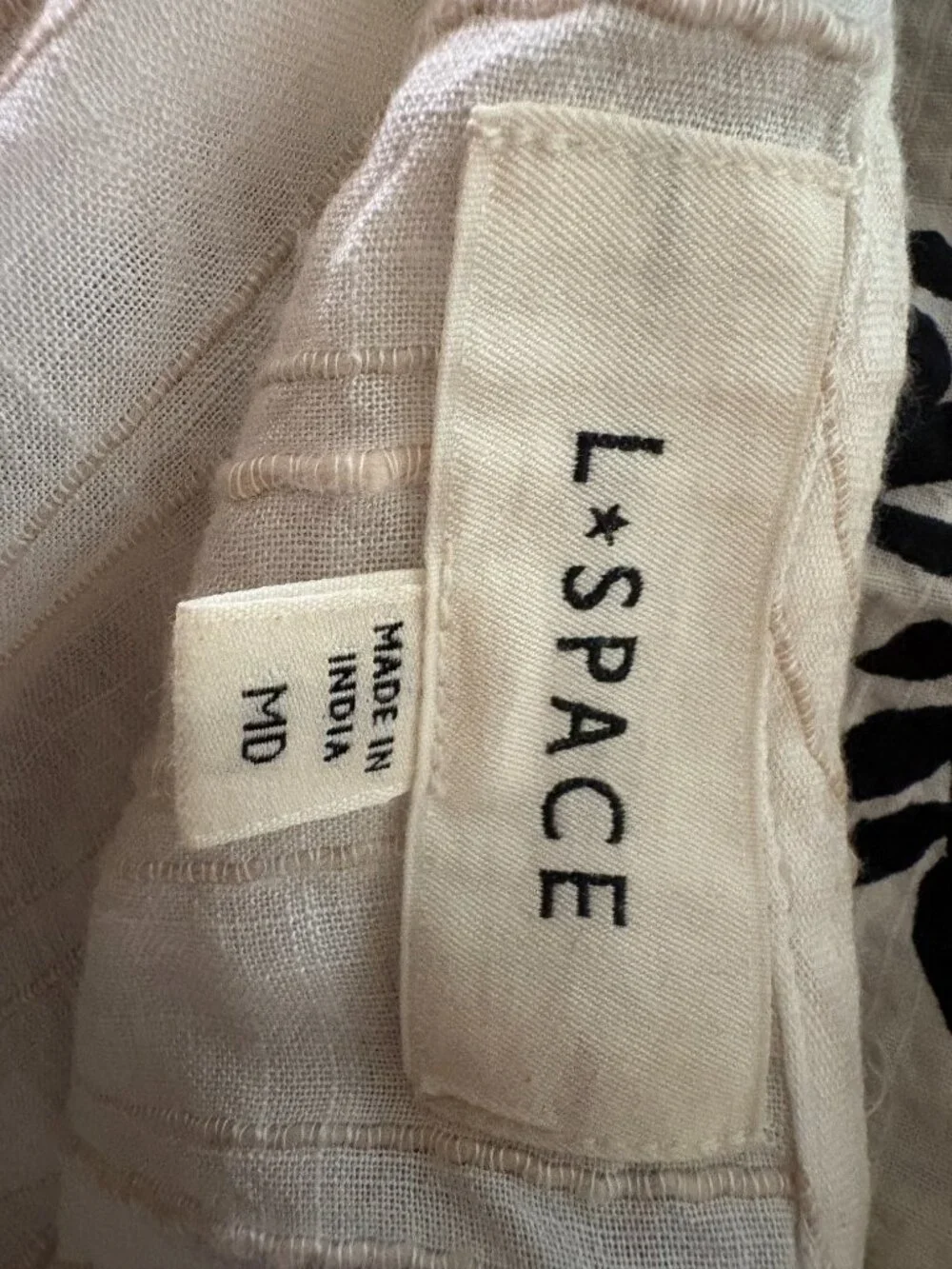 Lovely linen L space swimsuit coverup size M